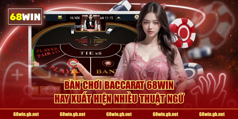 Bàn chơi Baccarat 68WIN hay xuất hiện nhiều thuật ngữ